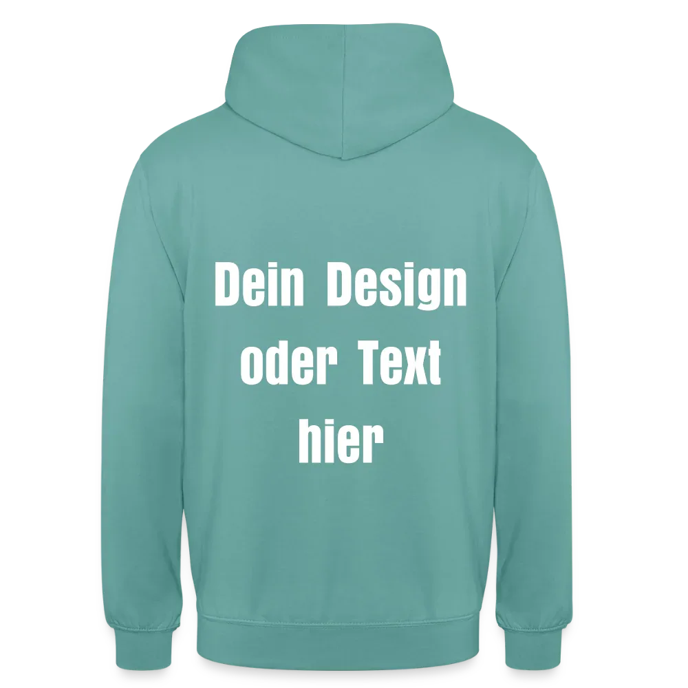 Unisex Hoodie - personalisierbare Vorder- und Rückseite - Pastelltürkis