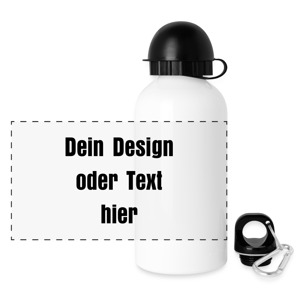 Trinkflasche mit versch. Aufsätzen 500 ml - personalisierbar - Weiß