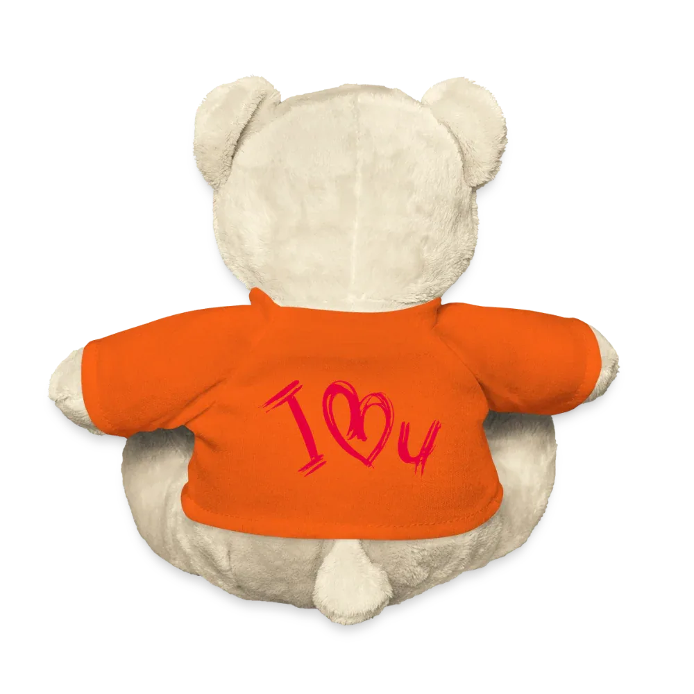Teddy "Valentine" - personalisierbarer Text oder Name - Goldorange