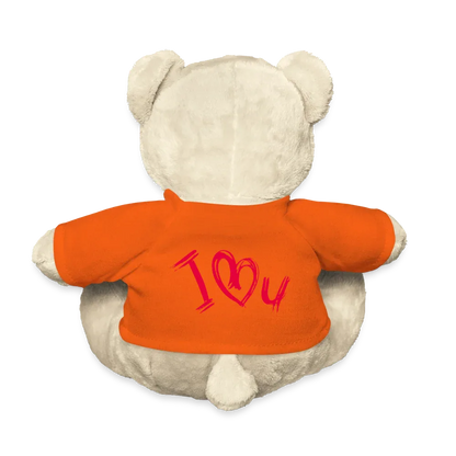 Teddy "Valentine" - personalisierbarer Text oder Name - Goldorange