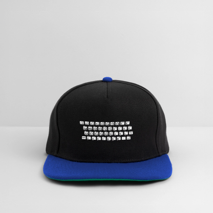 48K ZX Spectrum Retro Snapback Cap - Schwarz/Königsblau