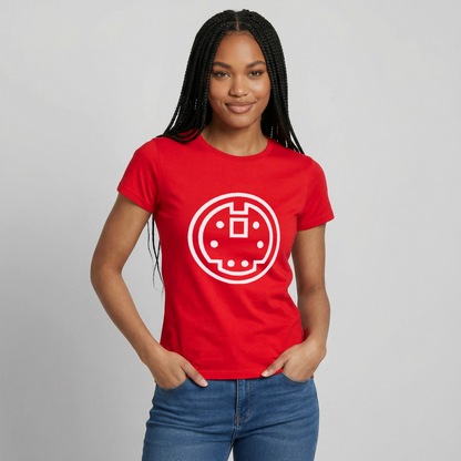 "PS/2" Motiv-T-Shirt für Frauen, Farbe Rot