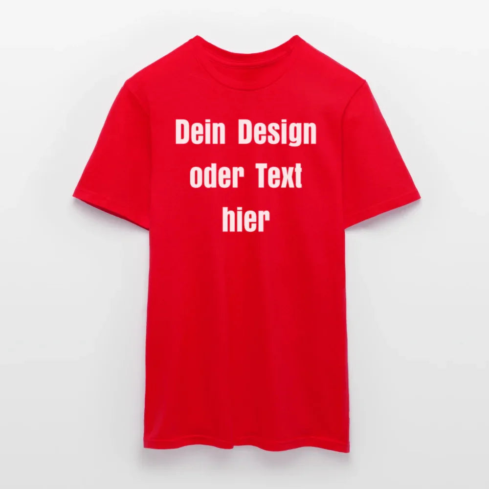 Männer T-Shirt - personalisierbare Vorder- und Rückseite - Rot