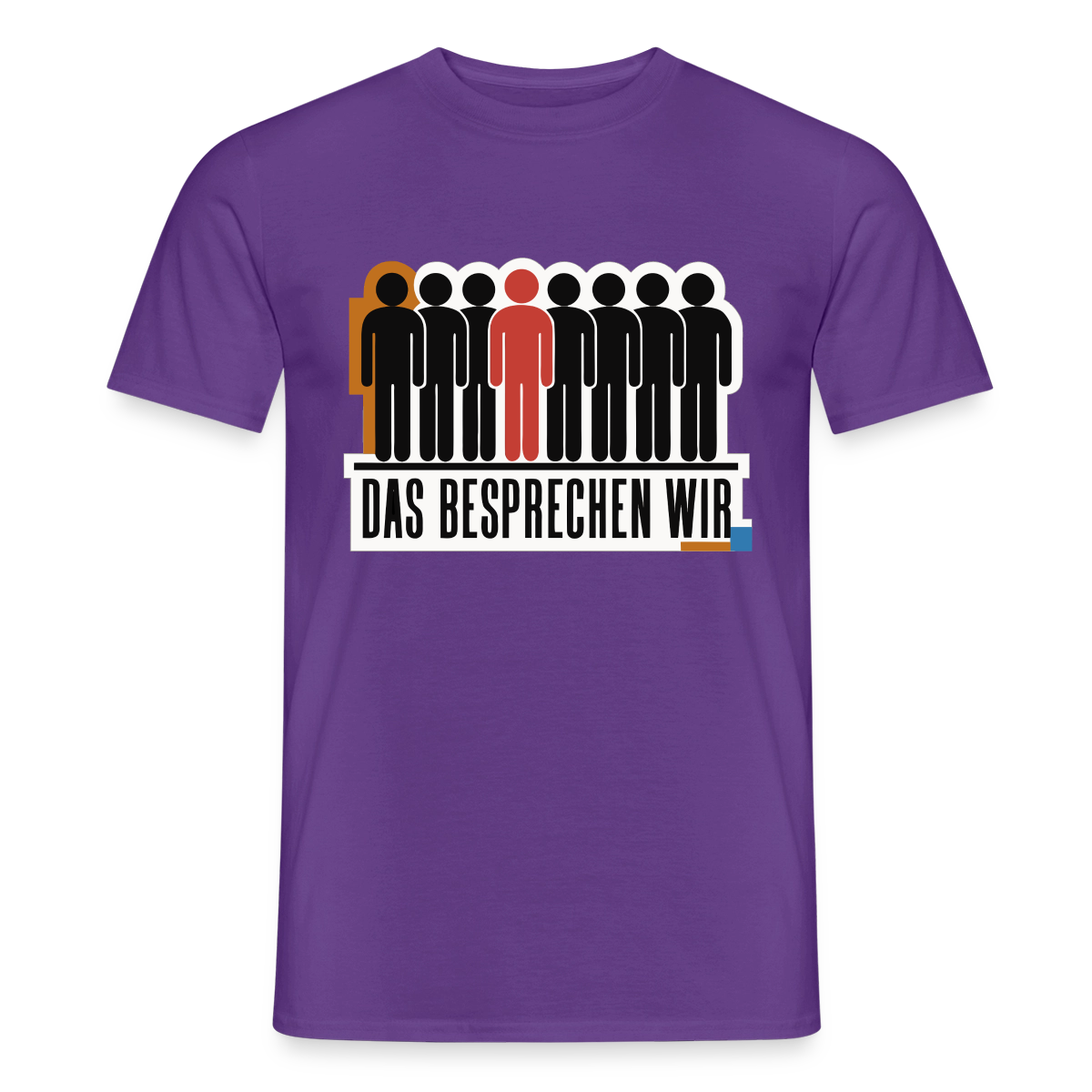 "Das besprechen wir. Isotype-Motiv" Motiv-T-Shirt für Männer, Farbe Lila