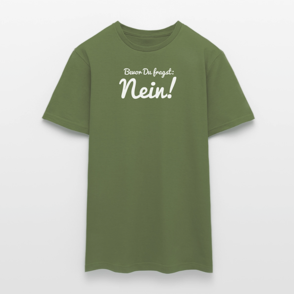 "Nein" Motiv-T-Shirt für Männer - Militärgrün