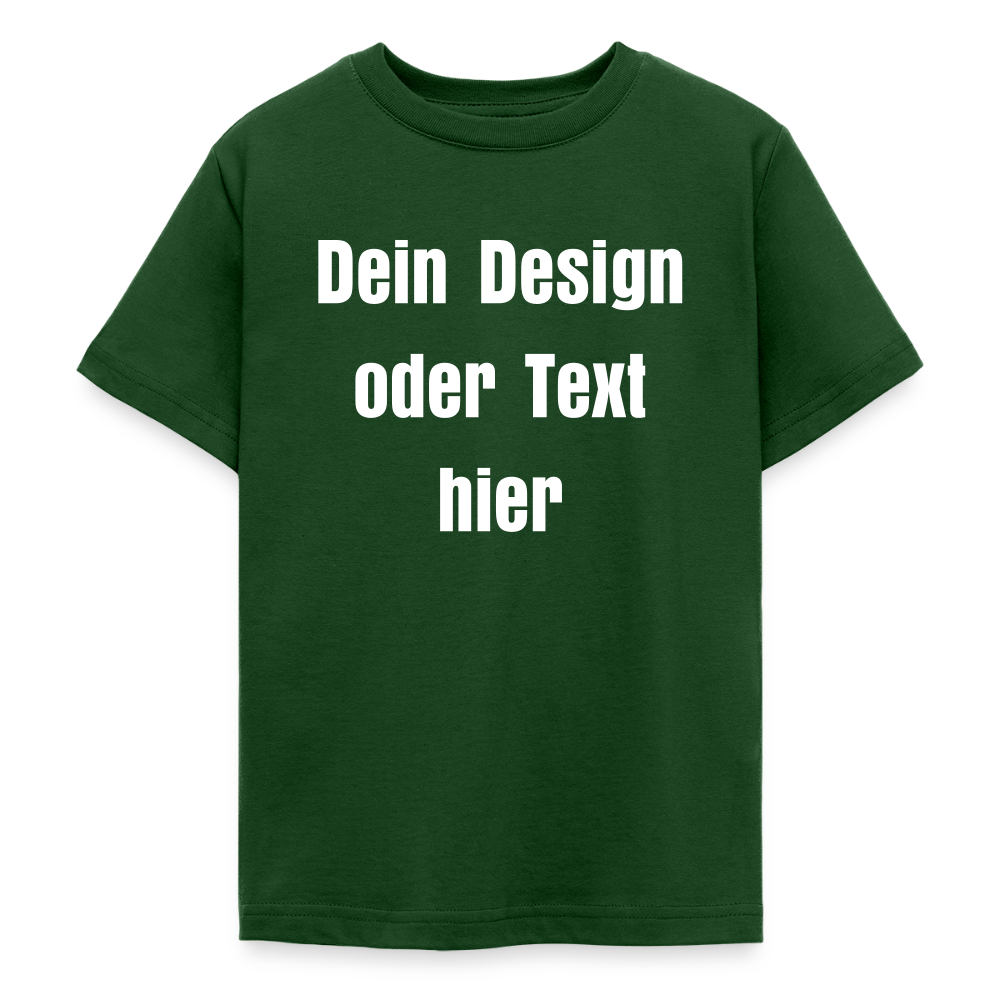 Teenager T-Shirt - personalisierbare Vorder- und Rückseite - Forstgrün 