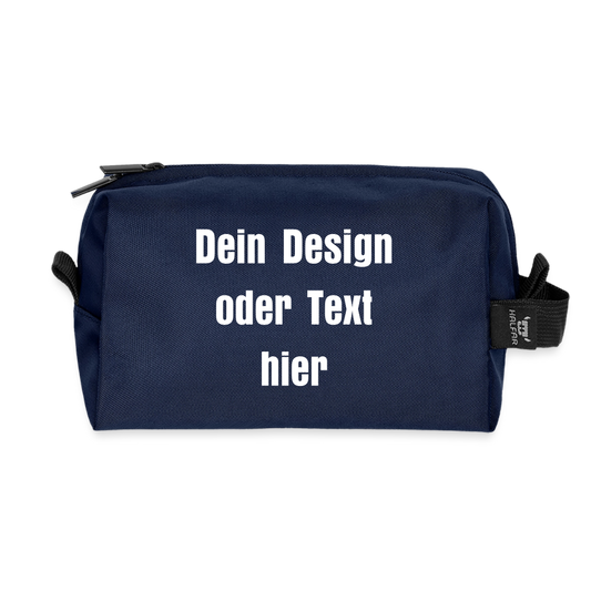 Recycelte Kulturtasche - personalisierbar - Navy