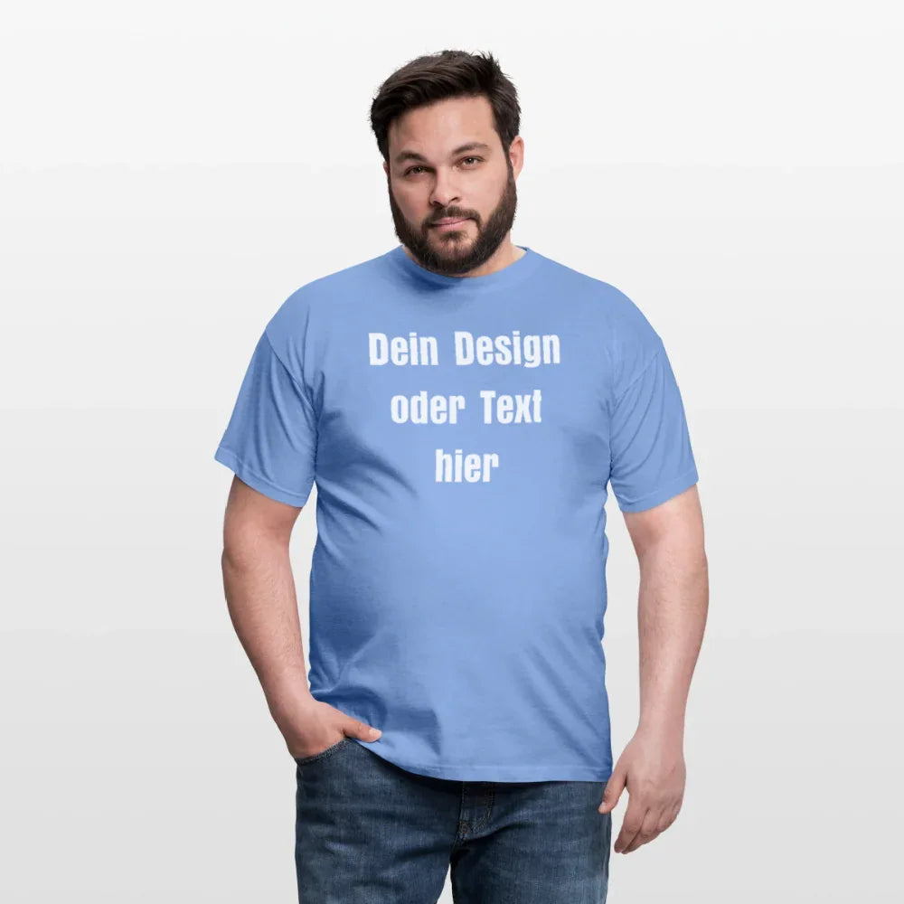 Männer T-Shirt - personalisierbare Vorder- und Rückseite - Carolina Blue