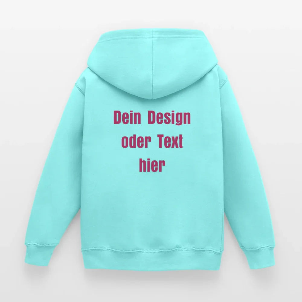 Kinder Hoodie - personalisierbare Vorder- und Rückseite - Pfefferminze