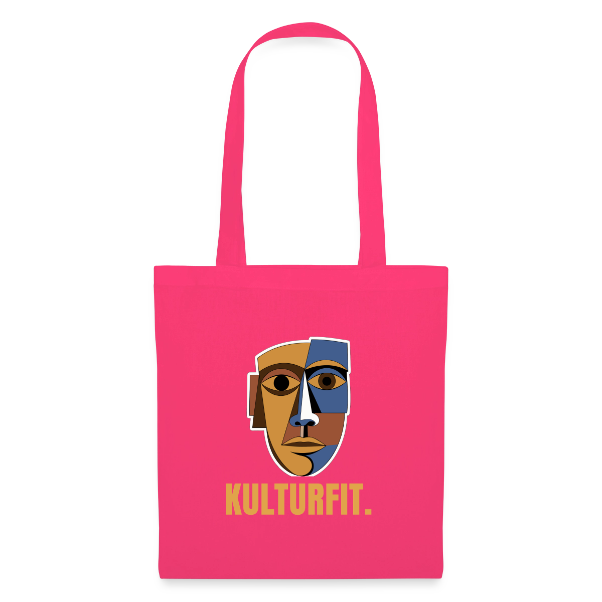Kulturfit. Kubismus-Motiv Stoffbeutel, Farbe Azalea