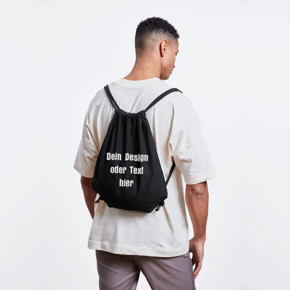 Stanley/Stella recycelter Gym Bag - personalisierbar - Schwarz