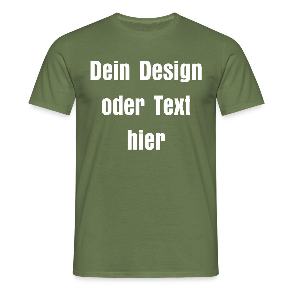 Männer T-Shirt - personalisierbare Vorder- und Rückseite - Militärgrün