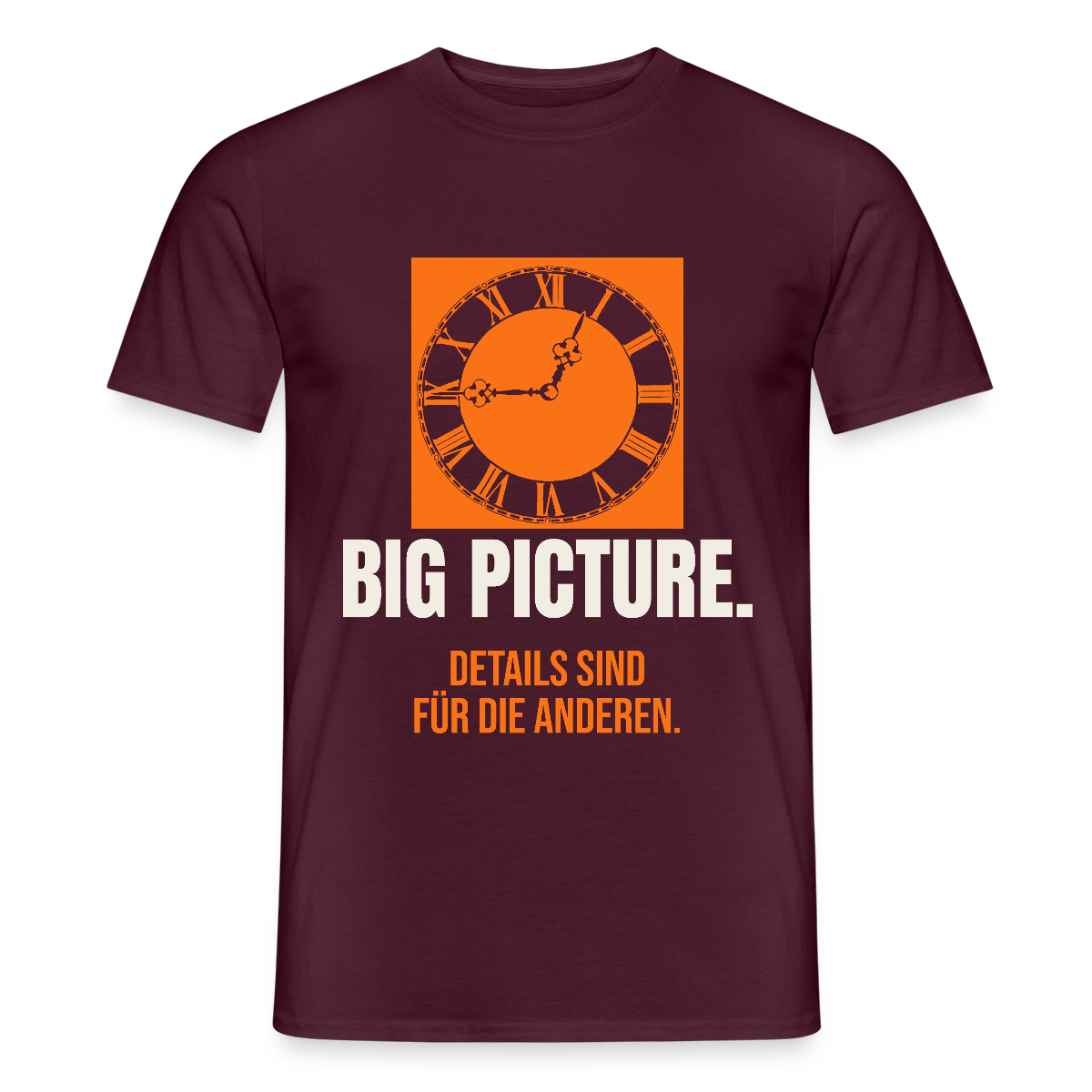 Big Picture. Details sind für die anderen. Motiv-T-Shirt für Männer, Farbe Ziegelrot