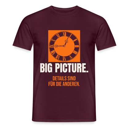 Big Picture. Details sind für die anderen. Motiv-T-Shirt für Männer, Farbe Ziegelrot