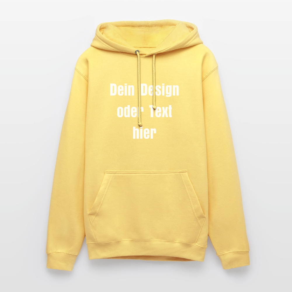 Unisex Hoodie - personalisierbare Vorder- und Rückseite - Zitronengelb