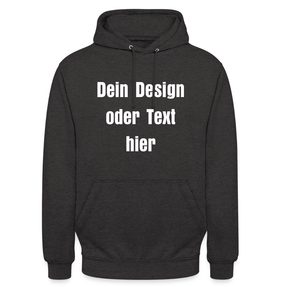 Unisex Hoodie - personalisierbare Vorder- und Rückseite - Anthrazit