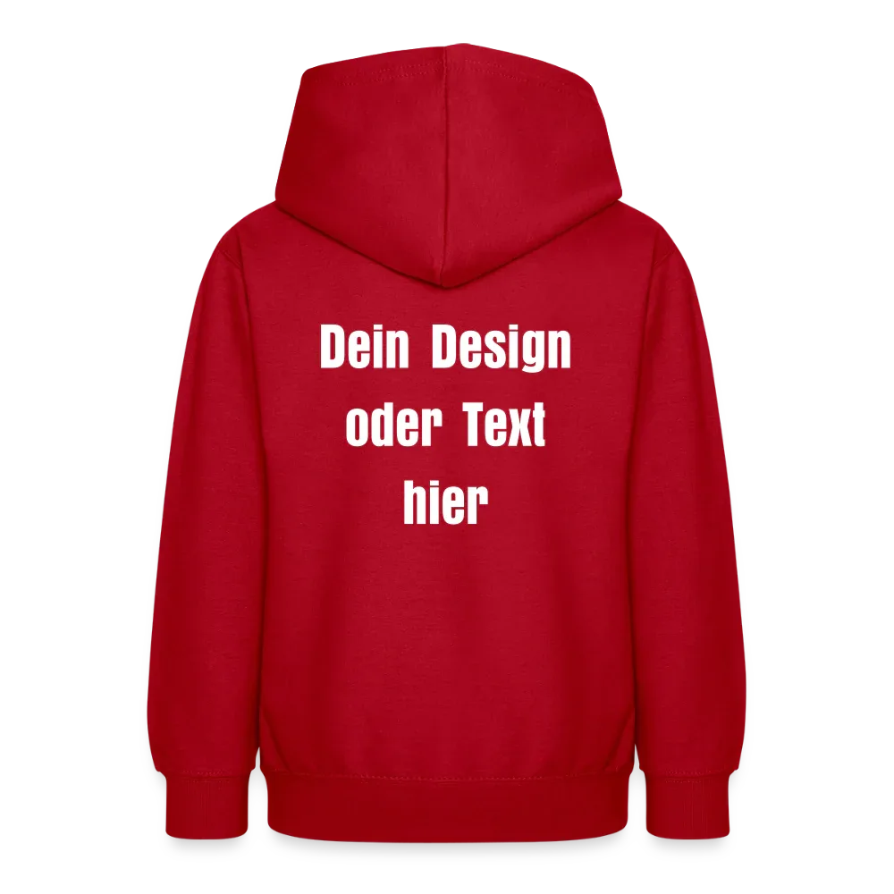 Teenager Hoodie - personalisierbare Vorder- und Rückseite - Rot