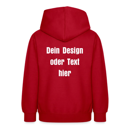 Teenager Hoodie - personalisierbare Vorder- und Rückseite - Rot