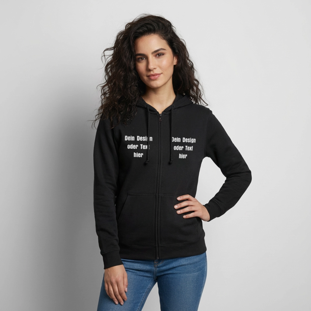 Unisex Kapuzenjacke - personalisierbare Vorder- und Rückseite - Schwarz