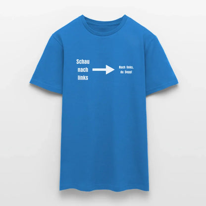 "Schau nach links" Motiv-T-Shirt für Männer - Royalblau
