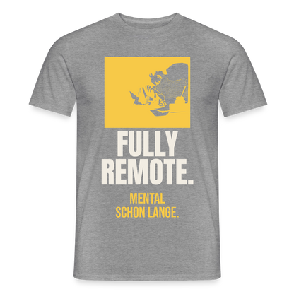 Fully remote Motiv-T-Shirt für Männer, Farbe Graphit meliert