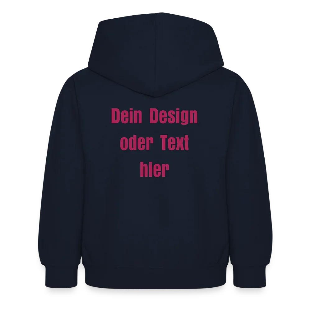Kinder Hoodie - personalisierbare Vorder- und Rückseite - Navy