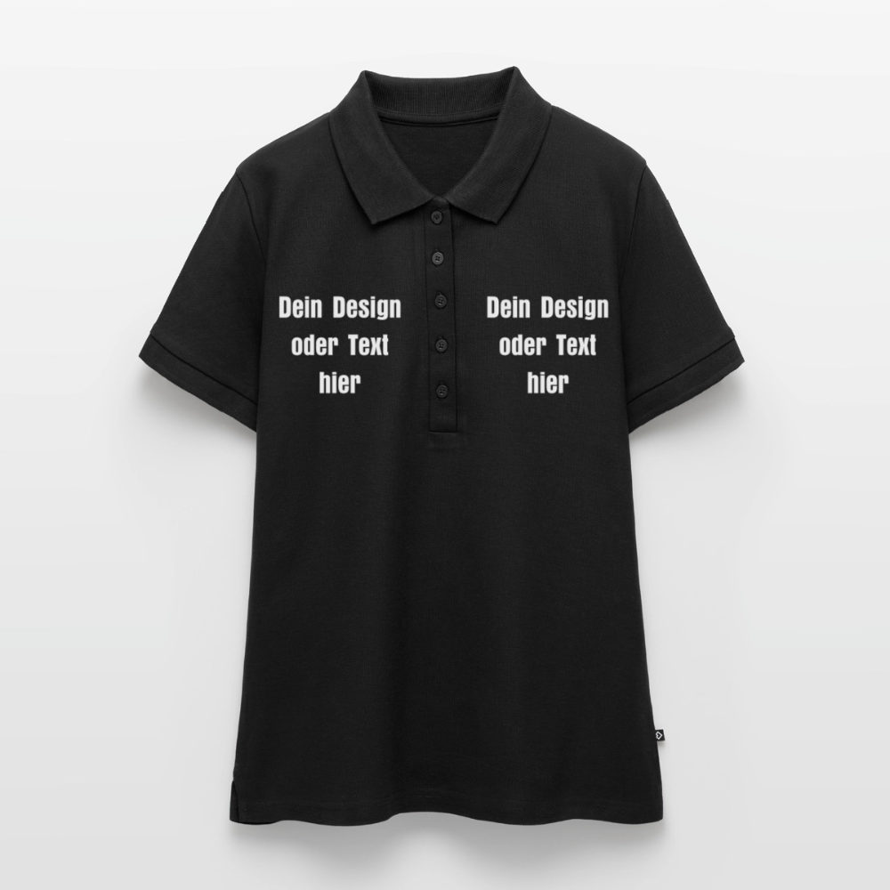Frauen Premium Bio Polo Shirt - personalisierbar - Schwarz