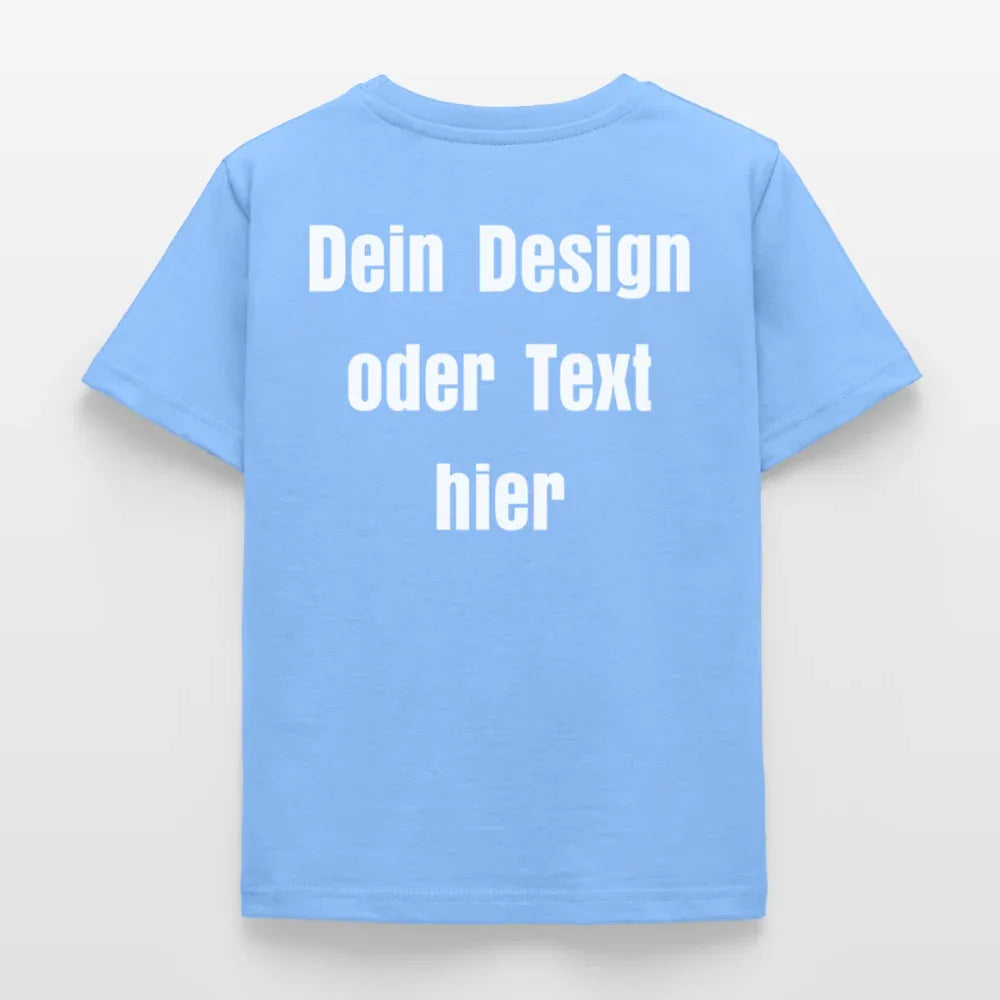 Kinder T-Shirt - personalisierbare Vorder- und Rückseite - Himmelblau