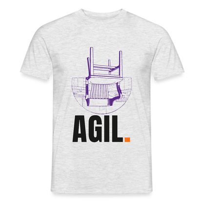"Agil." Motiv-T-Shirt für Männer, Farbe Grau meliert