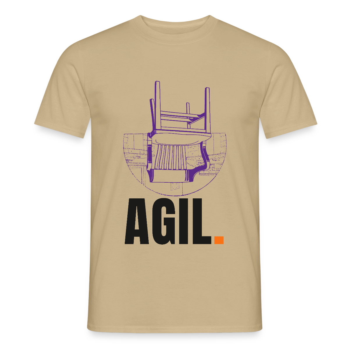 "Agil." Motiv-T-Shirt für Männer, Farbe Sandbeige