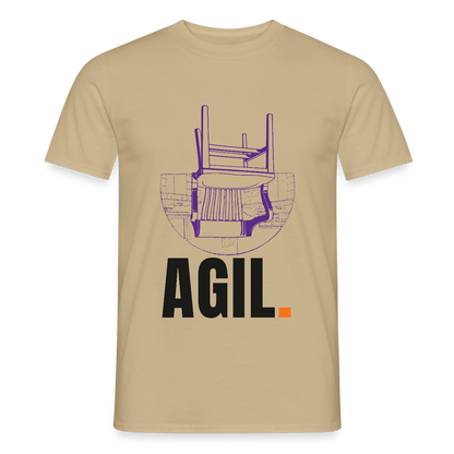 "Agil." Motiv-T-Shirt für Männer, Farbe Sandbeige