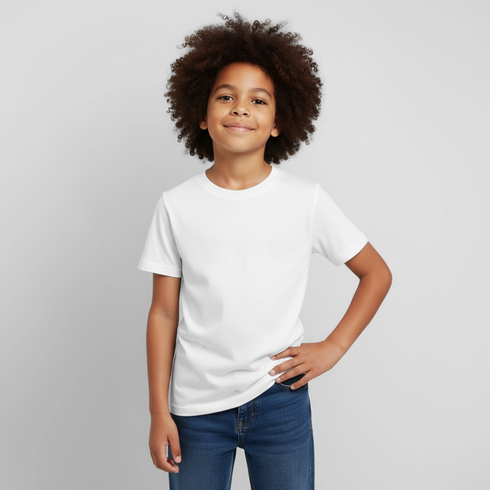 Kinder T-Shirt - personalisierbare Vorder- und Rückseite - Weiß