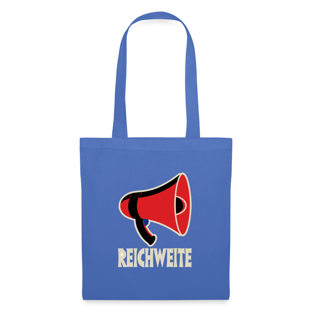 Reichweite. Sachplakat-Motiv Stoffbeutel, Farbe Hellblau