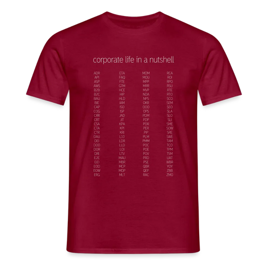 "Corporate life" - Motiv-T-Shirt für Männer - Ziegelrot