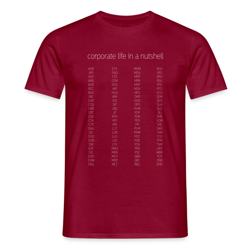 "Corporate life" - Motiv-T-Shirt für Männer - Ziegelrot