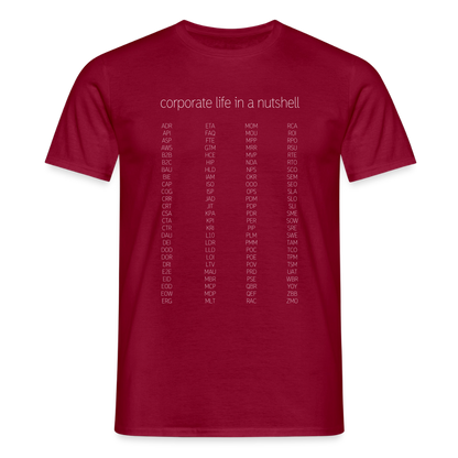 "Corporate life" - Motiv-T-Shirt für Männer - Ziegelrot