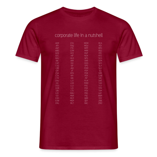 "Corporate life" - Motiv-T-Shirt für Männer - Ziegelrot