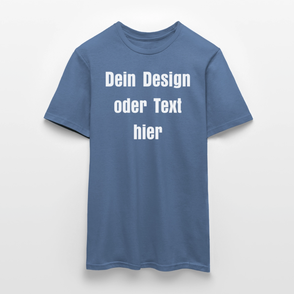 Männer T-Shirt - personalisierbare Vorder- und Rückseite - Taubenblau 