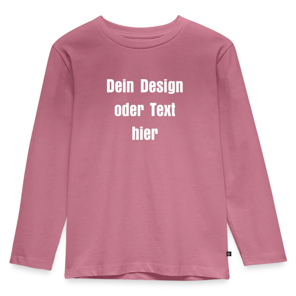 Kinder Premium Langarmshirt - personalisierbare Vorder- und Rückseite - Mauve