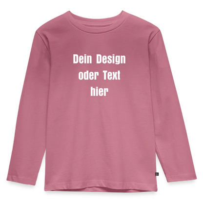 Kinder Premium Langarmshirt - personalisierbare Vorder- und Rückseite - Mauve