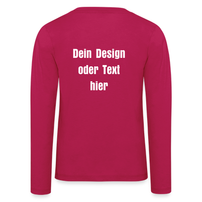 Kinder Premium Langarmshirt - personalisierbare Vorder- und Rückseite - dunkles Pink
