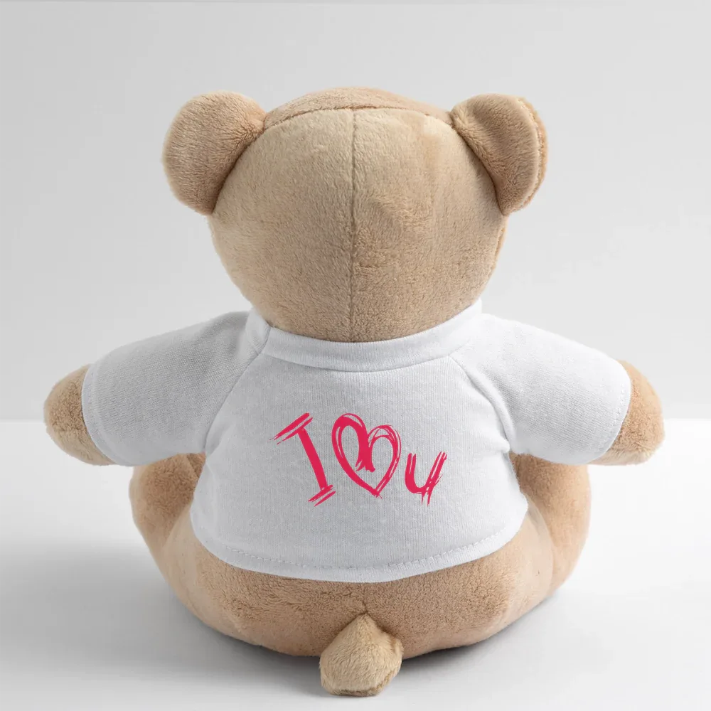 Teddy "Valentine" - personalisierbarer Text oder Name - Weiß