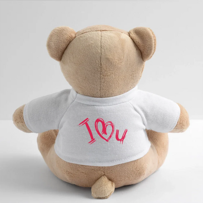 Teddy "Valentine" - personalisierbarer Text oder Name - Weiß