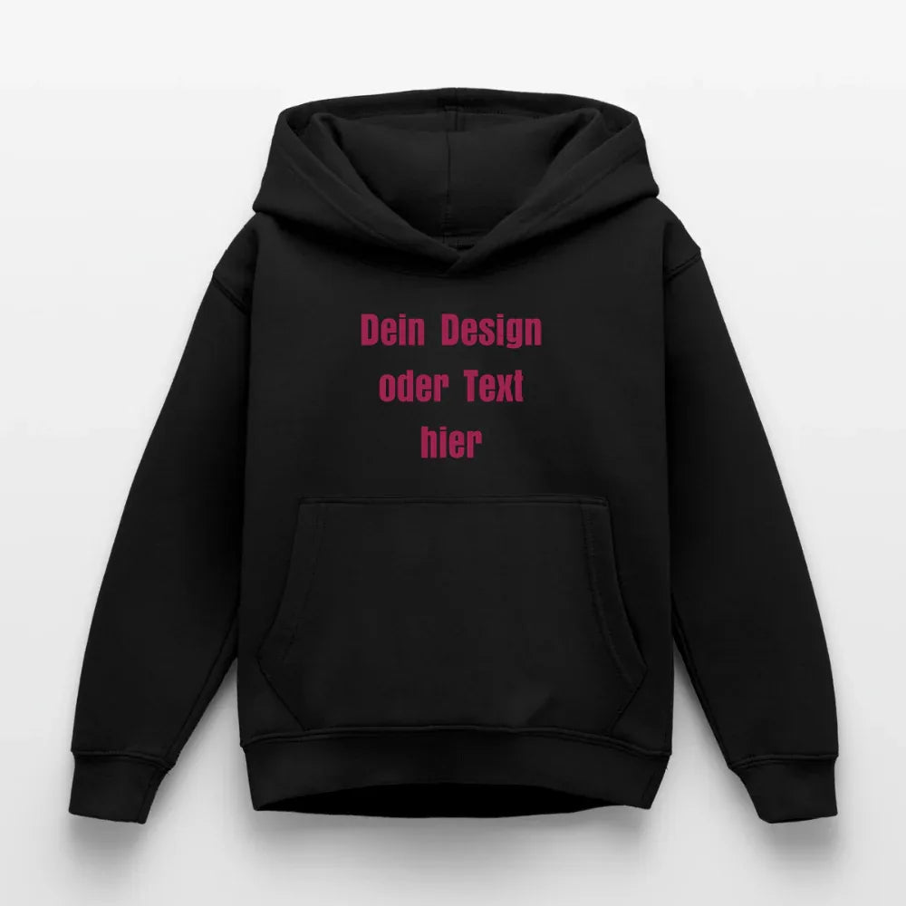 Kinder Hoodie - personalisierbare Vorder- und Rückseite - Schwarz