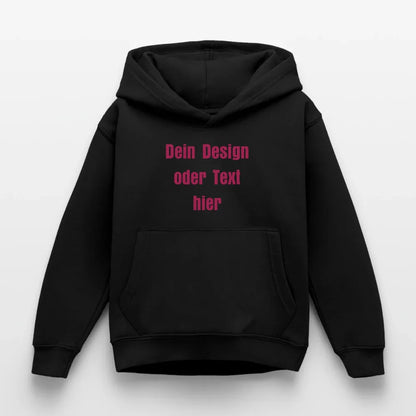 Kinder Hoodie - personalisierbare Vorder- und Rückseite - Schwarz