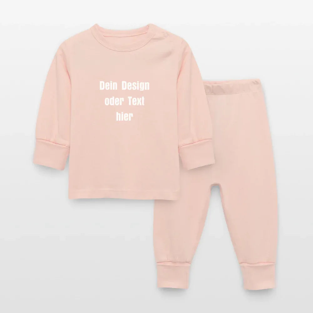 Baby Schlafanzug - Vorder- und Rückseite personalisierbar - Kristallrosa