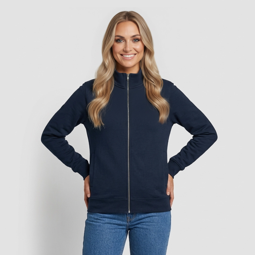 Pullover mit Zip-Kragen für Sie und Ihn (Unisex) - personalisierbare Vorder- und Rückseite - Navy