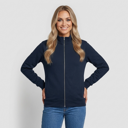 Pullover mit Zip-Kragen für Sie und Ihn (Unisex) - personalisierbare Vorder- und Rückseite - Navy
