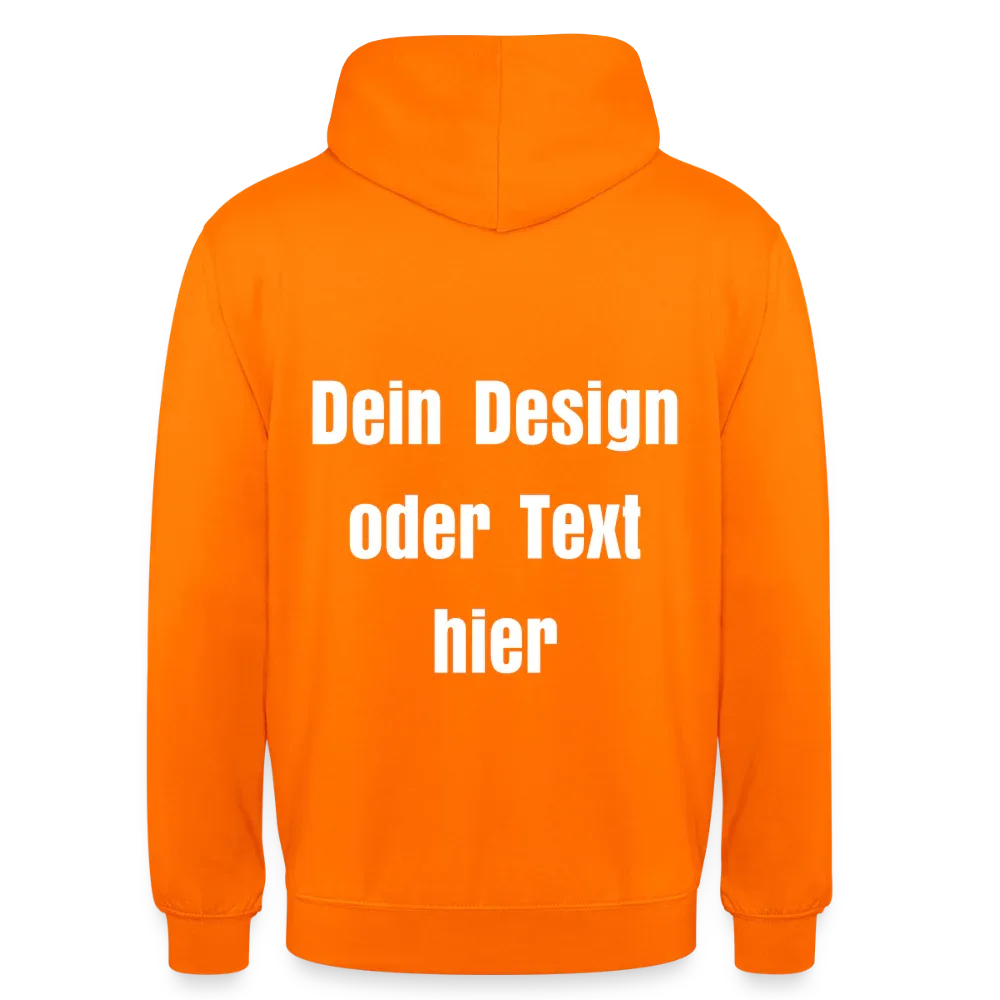 Unisex Hoodie - personalisierbare Vorder- und Rückseite - Orange