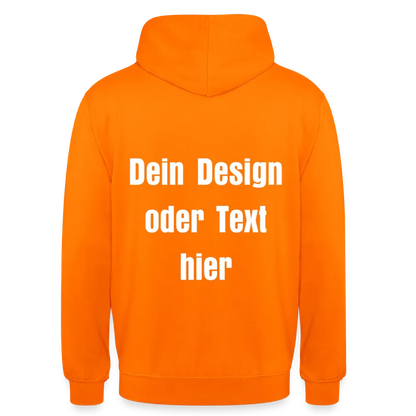 Unisex Hoodie - personalisierbare Vorder- und Rückseite - Orange